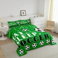 thumbnail image 3 of Soccer Comforter Set Full Sports Bedding Sets for Boys Girls Football Down Comforter Soccer Ball Games Bed Set Football Room Decor for Boys Teen Quilt Set 3 Pcs Green, 3 of 7