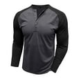 thumbnail image 4 of QUINDOS Shirts for Men,Men's Fall And Winter Fashion Casual Color Block Long Sleeve Round Neck Collar Loose Workout Tee Shirts, 4 of 6