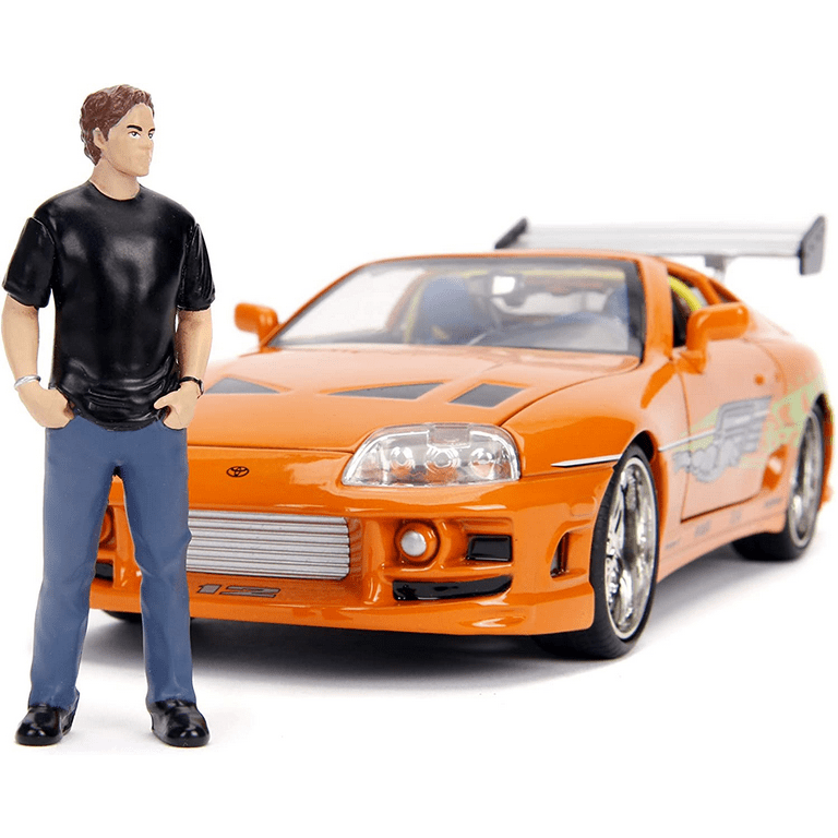 Jada Toys Fast & Furious Movie 1 Brian's Toyota Supra diecast collectible  toy vehicle car, orange with decals, 1:24 scale