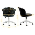 thumbnail image 6 of XINMICS Velvet Vanity Chair with Cushion, Black Swivel Desk Chair with Wheels, 6 of 7