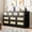 Black, variant on IdealHouse 10 Drawer Rattan Dresser, 59" Boho Dresser with Gold Metal Handles, Wood Closet Storage Chest of Drawers for Bedroom, Living Room, Hallway, Nursery, Entryway, Black