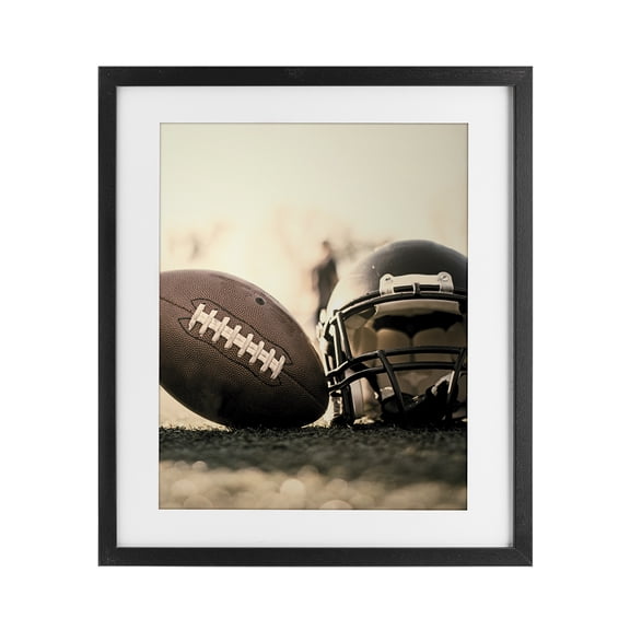Stupell Industries Eclectic Football Stand Alone Black Framed Print Under Glass, 13 x 16, by Jesse Keith