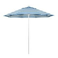 thumbnail image 7 of California Umbrella Venture Series 9 Ft Octagonal Aluminum Patio Umbrella W/ Push Lift & Fiberglass Ribs - Matted White Frame / Sunbrella Cabana Regatta Canopy, 7 of 7