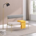 thumbnail image 2 of Meridian Furniture Carly Taupe Vegan Leather Bench, 2 of 9