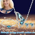 thumbnail image 2 of Conjunto de pendientes y pulsera con collar de mariposa y diamantes de imitación, joyería para mujer, regalo de cumpleaños, 2 of 5