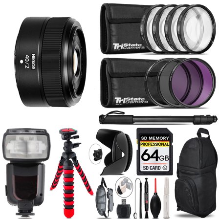 Nikon NIKKOR Z 40mm f/2 Lens   Professional Flash & More - 64GB Accessory Kit (International Version)