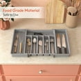 thumbnail image 7 of Norcho Silverware Drawer Organizer, Expandable Utensil Tray for Kitchen, Cutlery and Flatware Holder, Adjustable Storage for Spoons, Forks and Knives, 13–22 x 15", Gray, 7 of 7