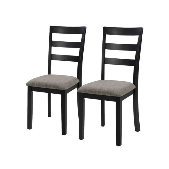 Farmhouse Style Dining Chairs Set of 2, Wooden Kitchen Chairs, Solid Wood Legs, High Ladder Back, Non-Slip Foot Pads, Sturdy Design, 275lbs Capacity – Perfect for Dining Room or Kitchen, Gray
