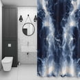 thumbnail image 4 of Ocean Waves Bathroom Shower Curtain, Dark Blue Sea Modern Waterproof Washable Soft Bath Curtain for Bathtub Decor with 12 Hooks&Grommet, 54x78 Inch, 4 of 9