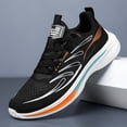 thumbnail image 3 of Men's Lace Up Casual Sports Shoes Lightweight Slip On Sneakers Breathable Non Slip Running Shoes with Arch Support Orange Size 10, 3 of 5