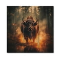 thumbnail image 3 of Designart "Double Exposure Buffalo Orange Wilderness II" Landscapes Print on Natural Pine Wood, 3 of 5