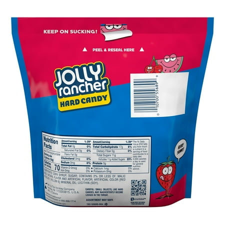 JOLLY RANCHER, Awesome Reds! Assorted Fruit Flavored Hard Candy, Individually Wrapped, 13 oz, Resealable Bag