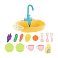 thumbnail image 1 of Juguetes de fregadero de cocina con accesorios de agua corriente, de ciclo del agua, regalos de cumpleaños, juguetes de simulación para niños, Amarillo, 1 of 9