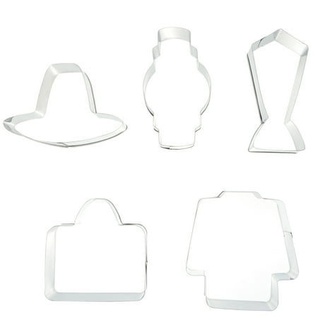 

1 Set 5Pcs Father s Day Cookie Molds Stainless Steel Fruit Cutters (Silver)