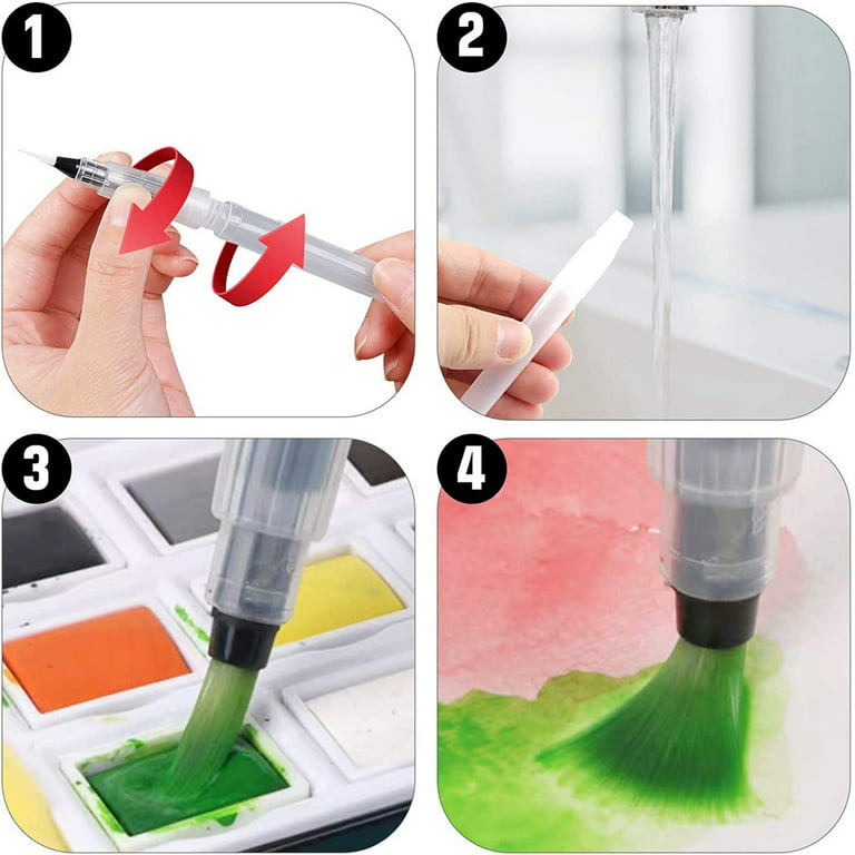 Refillable Water Color Brush Set 1/3/6 PCS Refillable Paint Brush Soft  Watercolor Brush Ink
