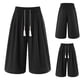 thumbnail image 5 of Ceisia Men's All-Season Solid Color Wide Gift Leg Pants Elastic Drawstring Waist Zipper Button Pockets for Outdoor Casual Daily Work Wear, 5 of 7