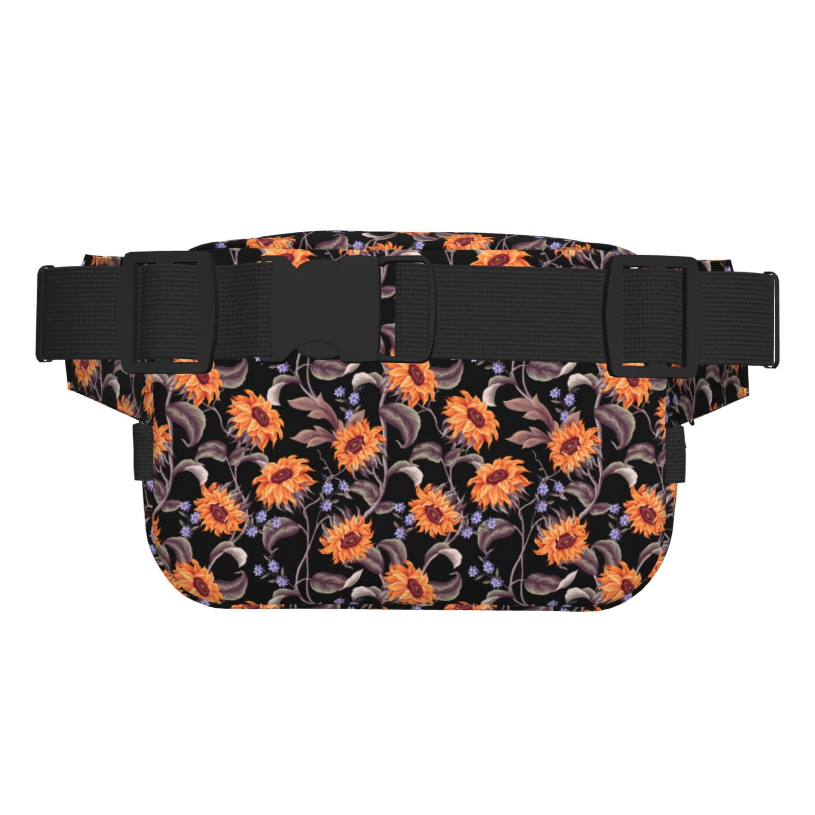 Picia Sunflowers Print Square Double-Layer Waist Bag Mini Adjustable Waist Belt Bag Exercise Running Travel Hiking