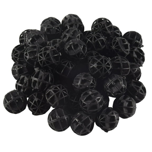50 Pcs 18mm Diameter Black Balls for Aquarium Pond Filter