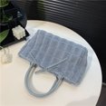 thumbnail image 2 of Bolsa de compras de gran capacidad para mujer de hombro de felpa de color sólido (Azul) Ehuebsd Para Estrenar, 2 of 9