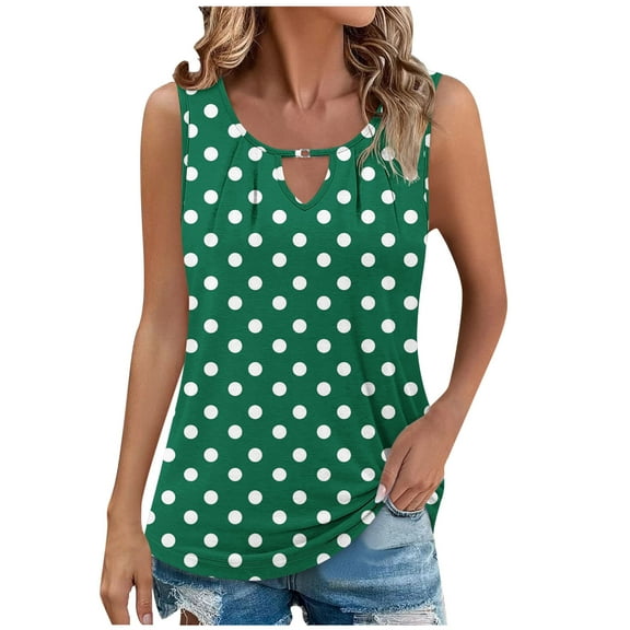 Admvng Vest Tops For Women Loose Fit Casual Flowy Tank Tops Solid Color Sleeve Round Neck Trendy Sleeveless Summer Tops Clothes Outfits S-2XL