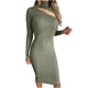 thumbnail image 1 of Moda mujer sexy sólido manga completa delgado cuello alto vestido hueco Fridja  NMB952, 1 of 8