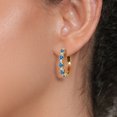 thumbnail image 3 of Gem Stone King 18K Yellow Gold Plated Silver Persian Blue and White Moissanite Hoop Earrings for Women (2.60 Cttw, Round 4MM and 1.9MM, 1 inch Diameter), 3 of 5