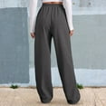 thumbnail image 5 of larppty Baggy Wide Leg Sweatpants for Women Fleece High Waist Joggers with Pockets Lightweight Comfy Drawstring Sweat Pants（Dark Gray，XL）, 5 of 9