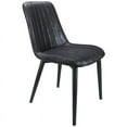 thumbnail image 2 of CRO Decor Retro Faux Leather Upholstered Dining Side Chair in Black (Set of 2), 2 of 6