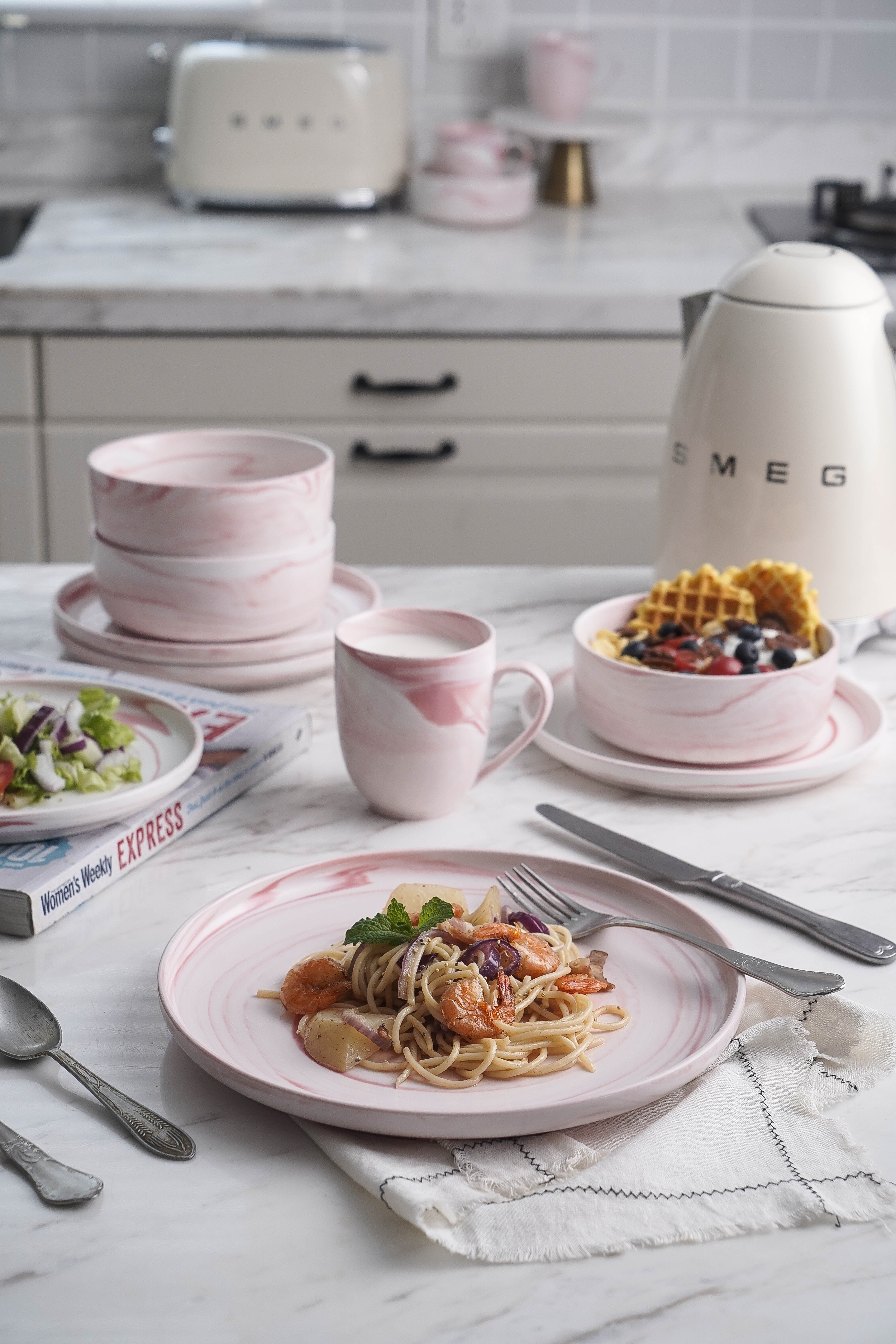 Stone Lain Marble Fine China Dinnerware Set 2025