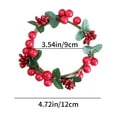 thumbnail image 2 of Holloyiver Christmas Berry Candle Wreath, Mini Berry Christmas Candle Garland Wreath, Artificial Red Berry Wreath for Front Door, Christmas Holiday Table Centerpiece Decorations, 2 of 6