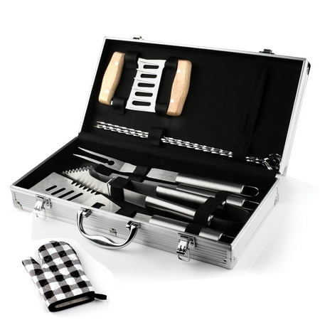 - Morpilot BBQ Tools Set, Grill Tools Set, Heavy Duty Stainless Steel Barbecue Grilling Utensils, Premium Grilling Accessories for Barbecue - 4 In1 Spatula, Tongs, Forks, and Basting Brush