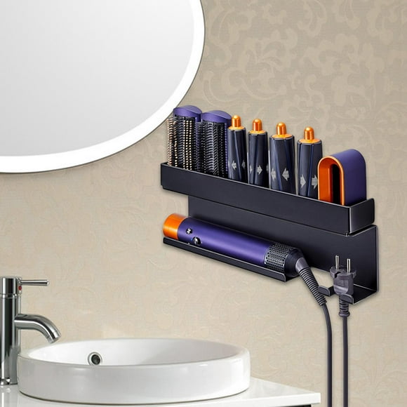 Soporte de secador de cabello Rugeradora de acero inoxidable de acero inoxidable Organizador de almacenamiento multifuncional Ratcher para el gabinete