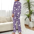 thumbnail image 3 of Top-kevin Women's Pajama Sets Black White Floral Horse Long Sleeve Lounge Sets Pjs Sleepwear with Pockets, 3 of 12