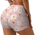 thumbnail image 2 of Sigee Daisy And Bee Print Women's High Waist Workout Shorts - Squat Proof, Tummy Control, Yoga and Gym Activewear-Medium, 2 of 9
