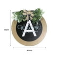 thumbnail image 6 of Sunjoy Tech Front Door Wreath A-Z 26 Letters Round Sign with Bow Fake Flower Decoration Rural Style Last Name Letter Wood Hanging Sign Farmhouse Decor, 6 of 8