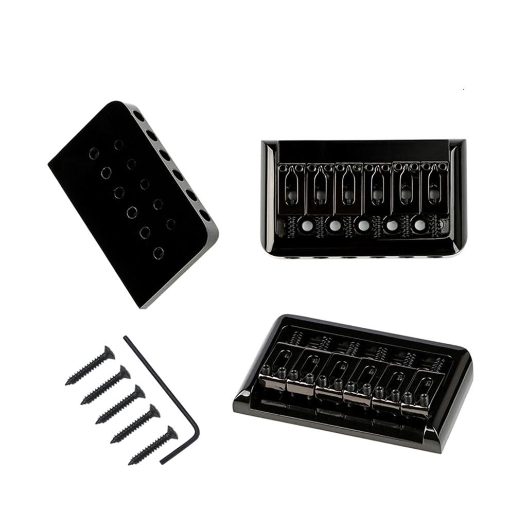 CEORPER 6 String Fixed Saddle Guitar Bridge Top Load Tailpiece with Mounting Screws & Wrench for Electric Guitar Parts Durable