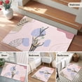 thumbnail image 5 of Area Rug 2x3ft Abstract Plant Mid Century Boho Style Area Rugs Washable Low Pile Floor Carpet for Bedroom, Morandi Color Abstract Geometric Non Slip Soft Rugs for Living Room Entryway Dining Room, 5 of 9