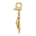 thumbnail image 2 of 14K Yellow Gold Polished Finish 3-Dimensional Anchor with Nautical Boating Compass Charm Pendant, 2 of 5