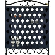 Mango Steam Black Metal Hanging Wall-Mounted Jewelry & Earring Storage Organizer