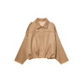 thumbnail image 4 of Yigetop Oversized Jacket, Women's Stylish Oversized Suede Effect Jacket with Shoulder Collared Neck Zip Up Coat Bomber Jacket Khaki L, 4 of 9