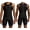 Black, variant on WIXEN Men's Half Sleeve Triathlon Skinsuit, Black, L