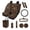 Vintage Wolf, variant on FOR U DESIGNS Camo Flag Deer Print 13 PCS Car Seat Covers Set with Steering Wheel Cover, Seat Belt Pads, Car Trash Can, Rearview Mirror Cover, Cup Coasters Keychains Universal Fit
