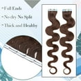 thumbnail image 6 of MY-LADY 20PCS Wavy Curly Tape in 100% Real Human Hair Extensions Hairpiece Skin Weft Full Head 16inch #04 Medium Brown, 6 of 9