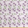 thumbnail image 1 of Garden Art Fabric by the Yard Upholstery, Retro Style Violet Flowers and Buds Springtime Pattern on Polka Dots, Decorative Fabric for DIY and Home Accents, Mauve Green by Ambesonne, 1 of 4