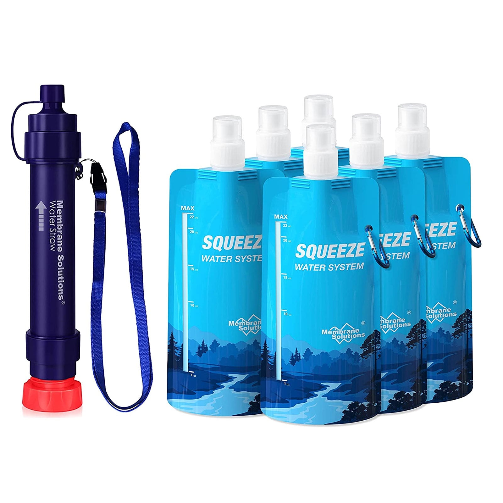 Membrane Solutions Squeeze Water Filtration System, Survival Water