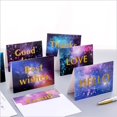 thumbnail image 2 of 50 piezas por paquete, tarjeta de felicitación de cielo estrellado dorado, MERCI HELLO, sobre, tarjeta de mensaje, carta estacionaria, 2 of 4