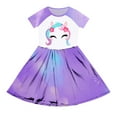 thumbnail image 6 of Wdgfv Girls Dresses Floral Print A Line Sleeveless Summer Casual Party Outfit Comfortable Toddler Kids Dress Purple 4-5 Years, 6 of 7
