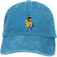 thumbnail image 1 of Distressed Adjustable Washed Denim Cotton Low Profile Mens Dad Trucker Hat Black Fitted Baseball Ball Cap, 1 of 7