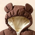 thumbnail image 6 of JFOPQVSM Baby Winter Snowsuit Bear Ear Hooded Padded Romper Fleece Lined Color Block Zipper Jumpsuit Infant Cold Weather Outfit, 6 of 7