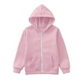 thumbnail image 5 of Tiijoy Tween Girls Zip up Hoodie Jacket Solid Unisex Kids Hooded Sweatshirt, Sizes 11-12, 5 of 5